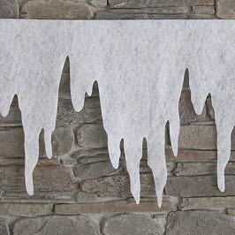20x Eiszapfenbordüre Schneevlies je 3,6 m x 66 cm – Großpackung Dünnes Wintervlies (1 cm) (DIN 4102 B1) 