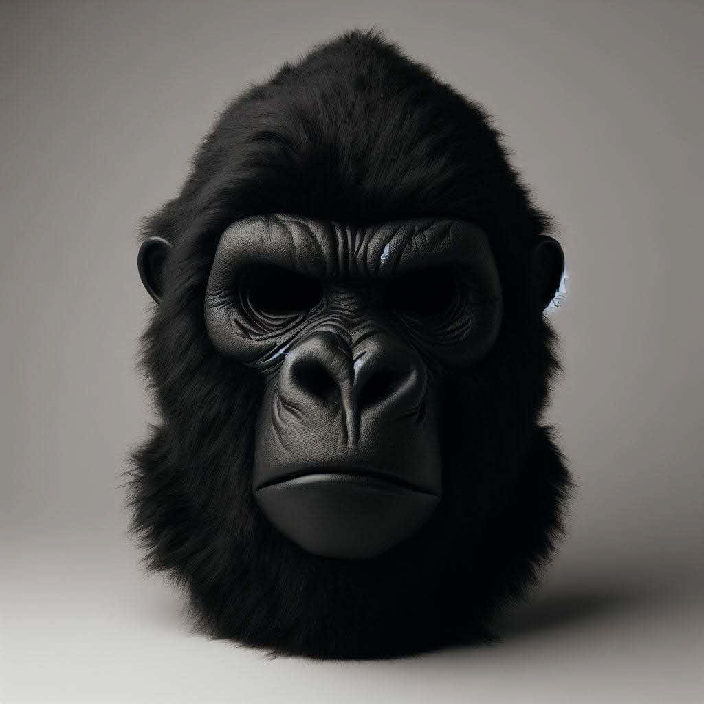 Gorilla Maske aus Kunstfell schwarz