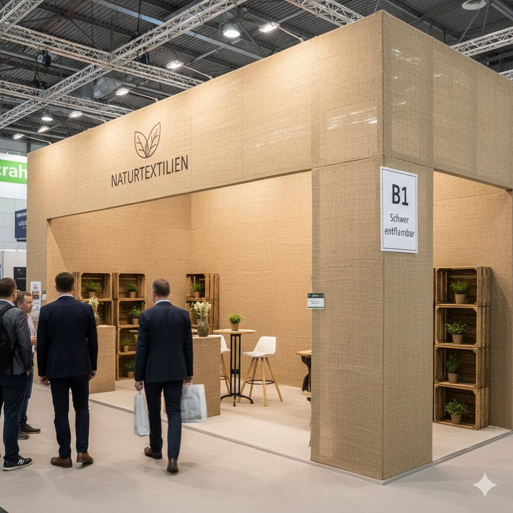 jute_schwer_entflammbar_dekobeispiel_messestand