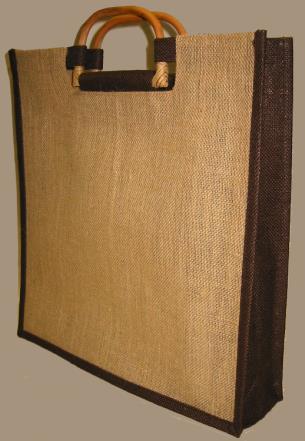 Einkaufstasche Jute mit Ratanhenkel
