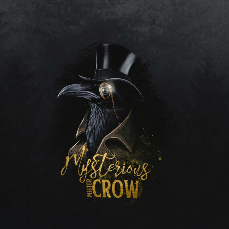 Baumwoll-French Terry Panel Thorsten Berger Mysterious Mister Crow