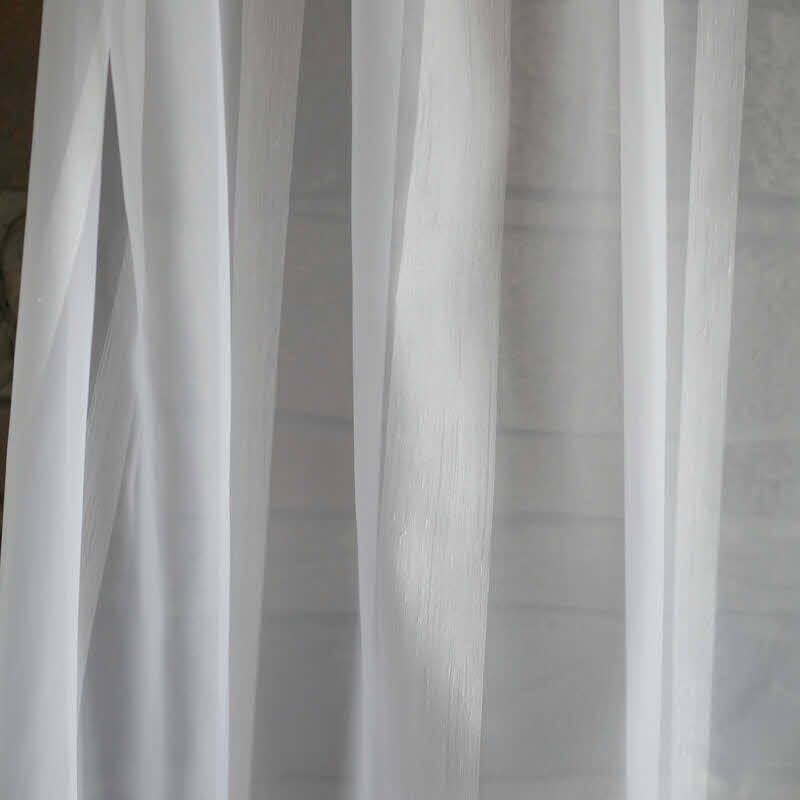 Voile Gardinen-Store 3500 Weiß | 3 cm breite Streifen | Trevira CS DIN4102 B1 | 295 cm Höhe