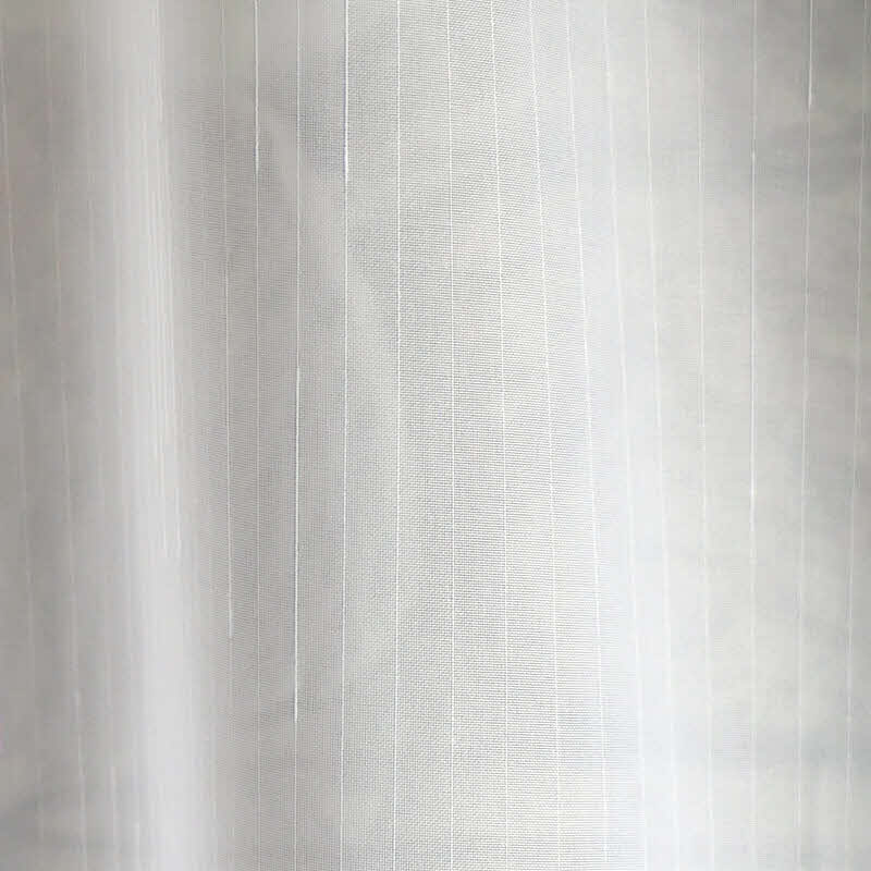 Voile feiner Gardinen-Stores weiß feine Streifen, 295 cm Höhe, Trevira CS flammenhemmend mit Bleiband