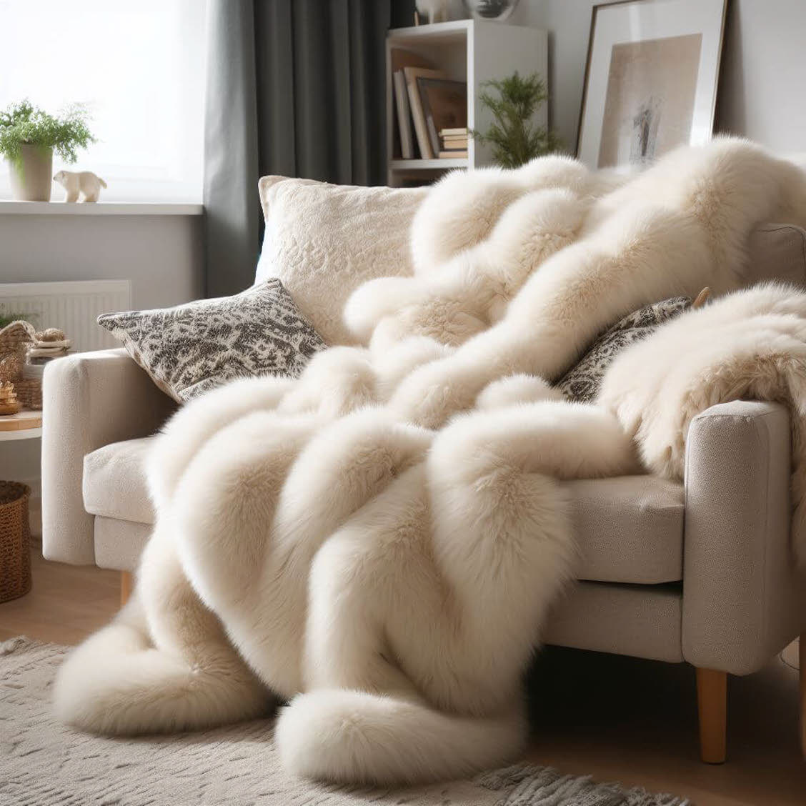 Kuscheldecke Beispiel aus Eisbären Kunstfell