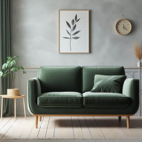 Sofa aus grünem Samt