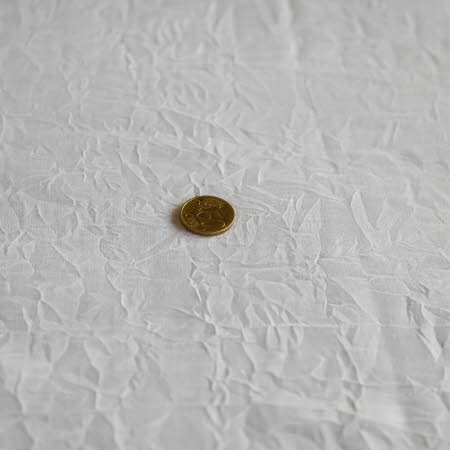 Vergleich mit 50 Cent Münze auf dem Stoff