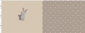 Baumwoll-French Jersey Panel Dicke Freunde Hase und Maus beige