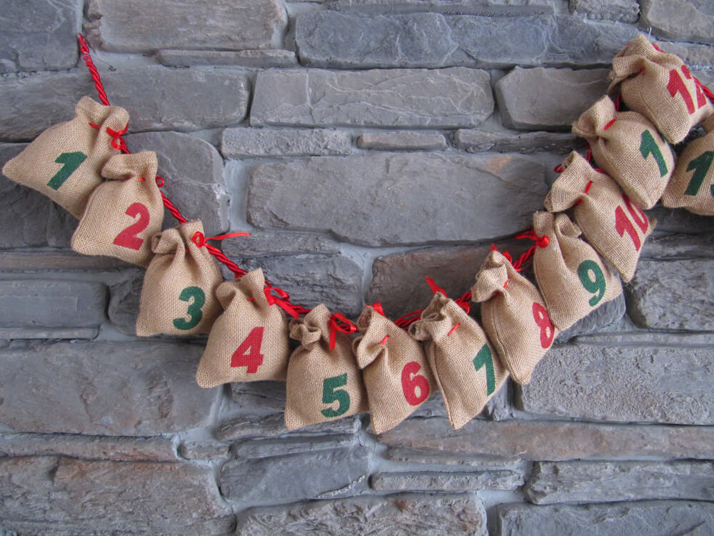 Adventskalender Jutesäckchen 1 bis 12