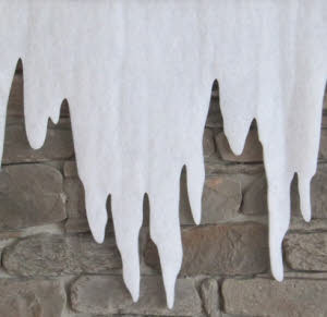 Eiszapfenbordüre Eiszapfenvlies, Wattevlies Eiszapfen groß