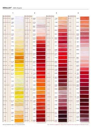Farbkarte Nähgarn Seralon. Wir haben nicht alle Farben im Angebot. Es wird von uns die passendste Farbe Ihrer Wahl ausgesucht.