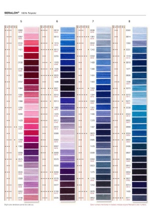 Farbkarte Nähgarn Seralon. Wir haben nicht alle Farben im Angebot. Es wird von uns die passendste Farbe Ihrer Wahl ausgesucht.