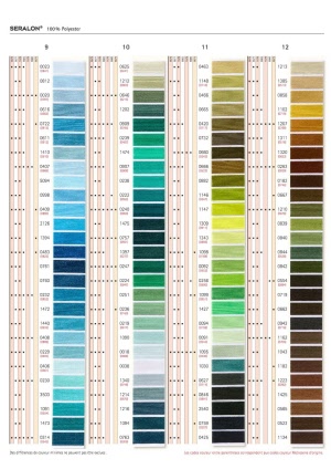 Farbkarte Nähgarn Seralon. Wir haben nicht alle Farben im Angebot. Es wird von uns die passendste Farbe Ihrer Wahl ausgesucht.