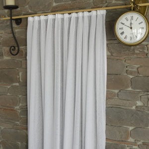 Dreher-Gardinen-Stores weiß 9192, frosty Trevira CS flammenhemmend DIN4102B1 mit Bleiband