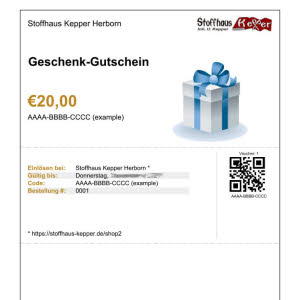 Gutschein über 20 Euro