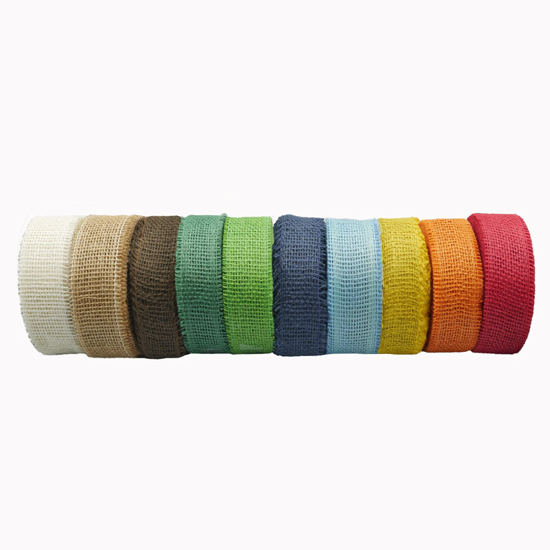 Farben Juteband 4 cm Breite Rollenware