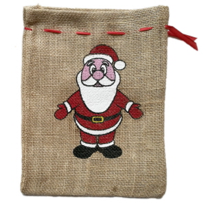 Jutesack 25 x 18 cm mit Aufdruck Nikolaus bunt