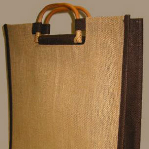 Einkaufstasche Jute mit Ratanhenkel