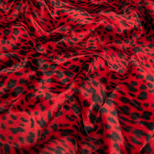 Qualität/Farbe/Preis: 2,90  € Kunstfell Kurzflor 2 mm Leopard rot