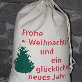 Nesselsack mit zweifarbigem Siebdruck