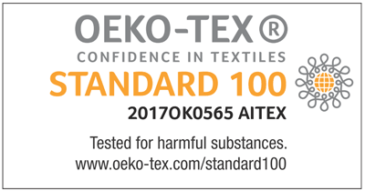 Oeko-Tex Standard 100 Prüfziffer 2017OK0565 AITEX